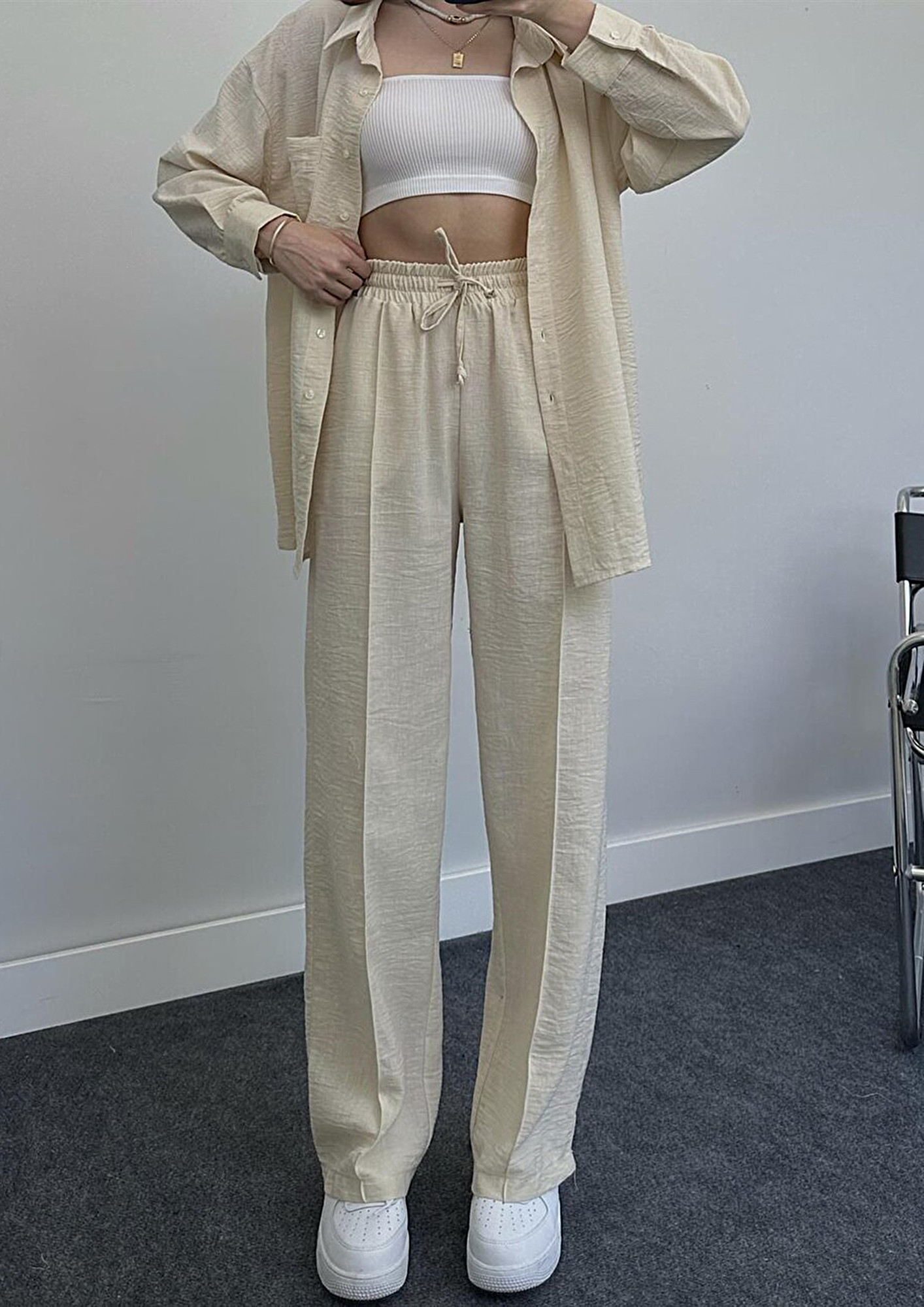 Buy Mint Velvet Cream Off-White Fitted Zip Trousers from Next Luxembourg