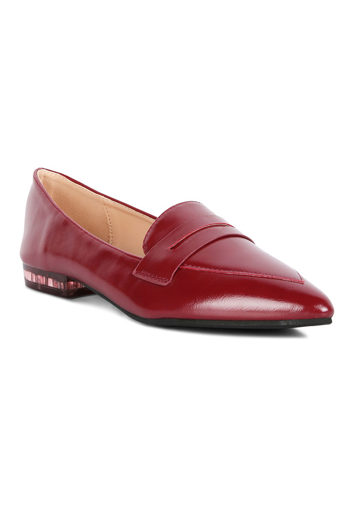 Red Flat Formal Loafers