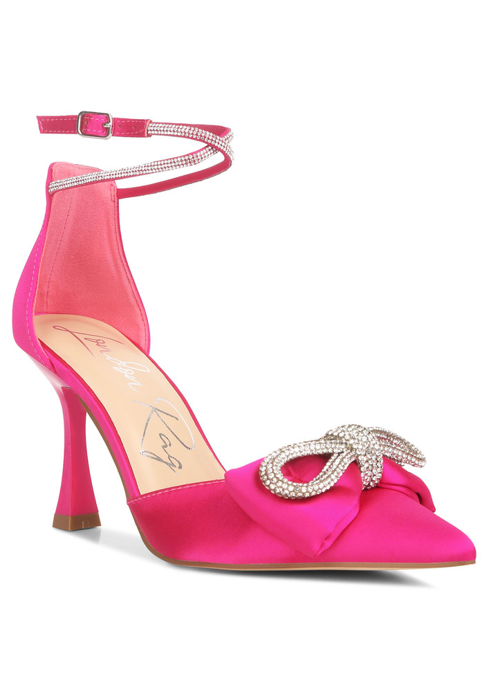 Pink Embellished Stiletto Heel Sandals