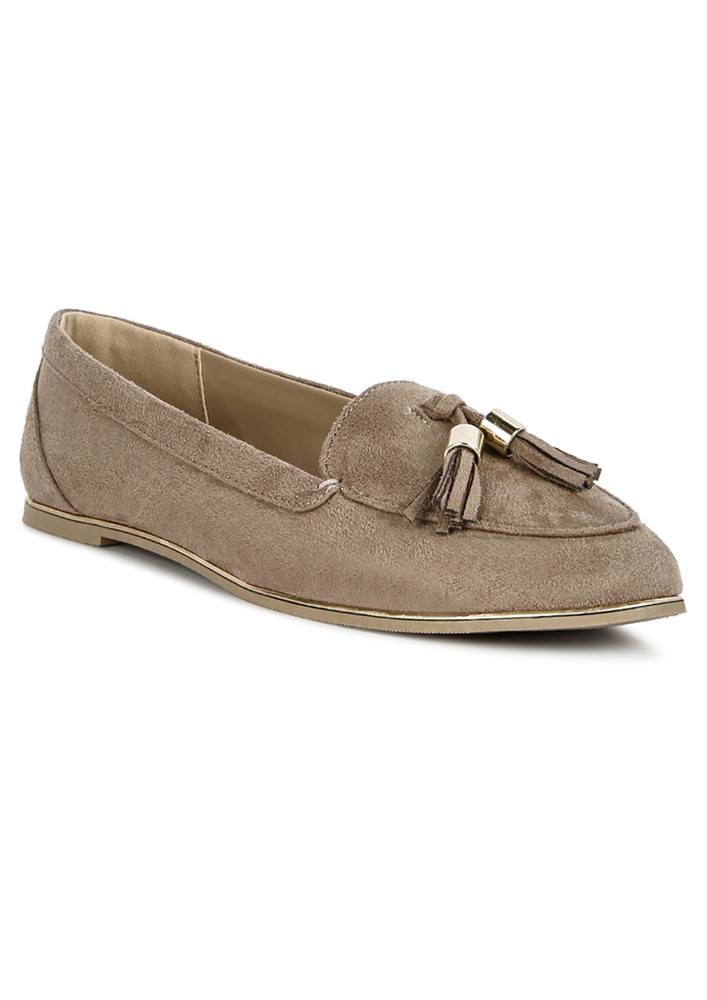 Taupe Cabbose Casual Bow Loafers