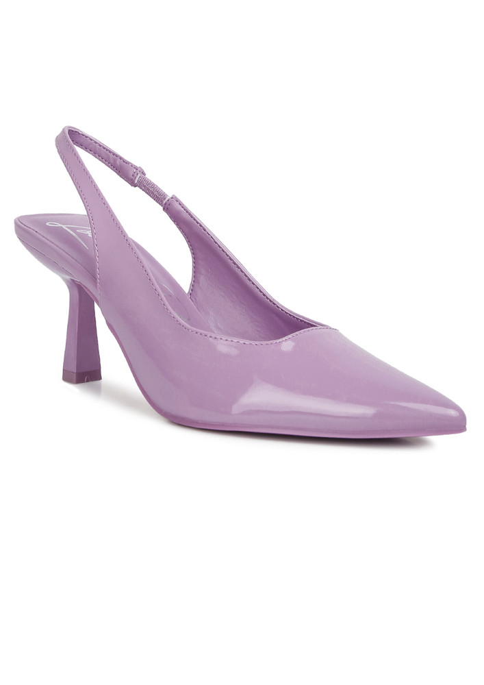 Pointed Toe Kitten Heel Sandals In Lilac
