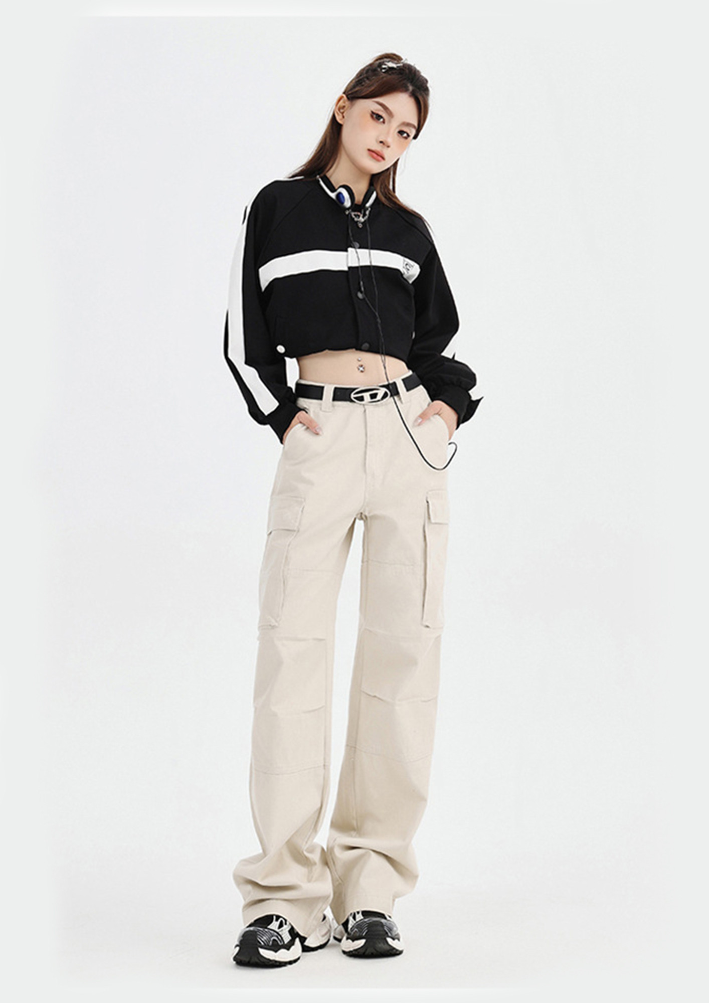 Buy STAIGHT MULTI POCKET APRICOT CARGO PANTS for Women Online in India