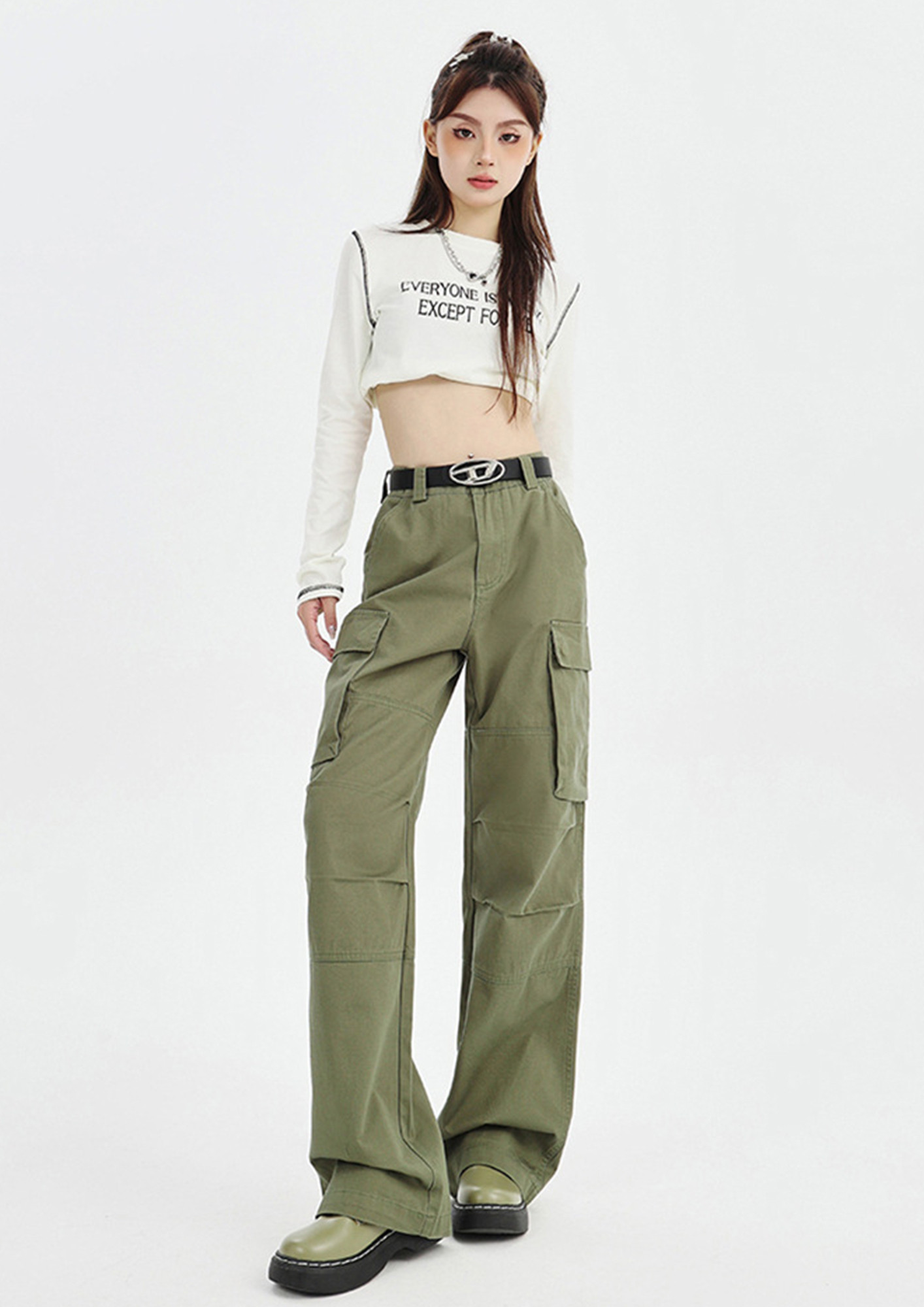 Green Cargo Pants High Rise | You + All