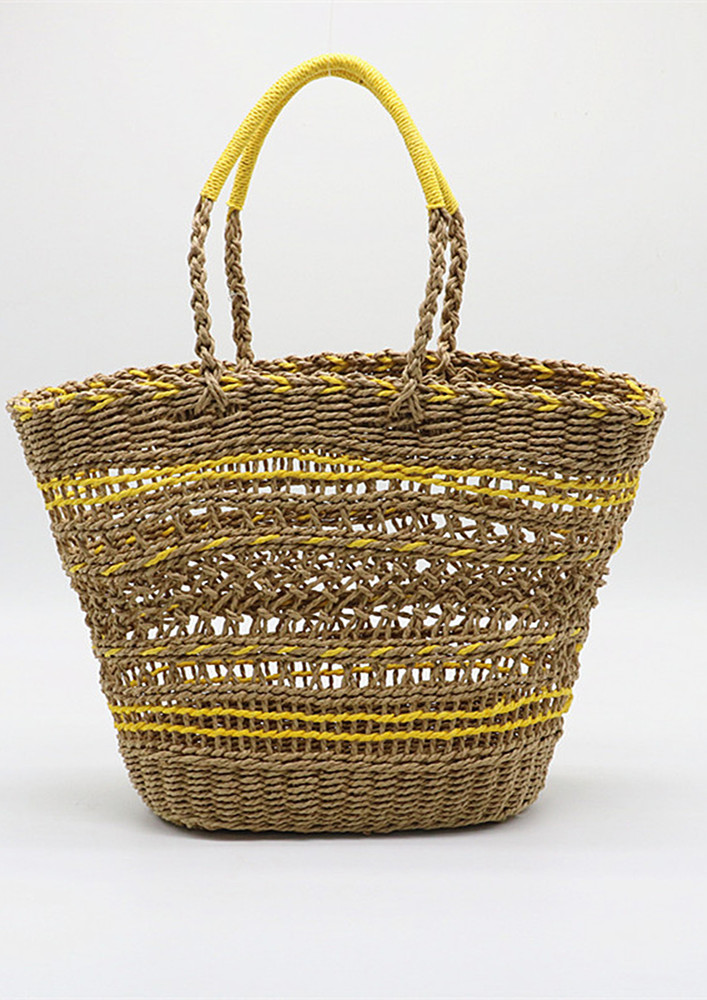 YELLOW CONTRAST BEACH TOTE BAG