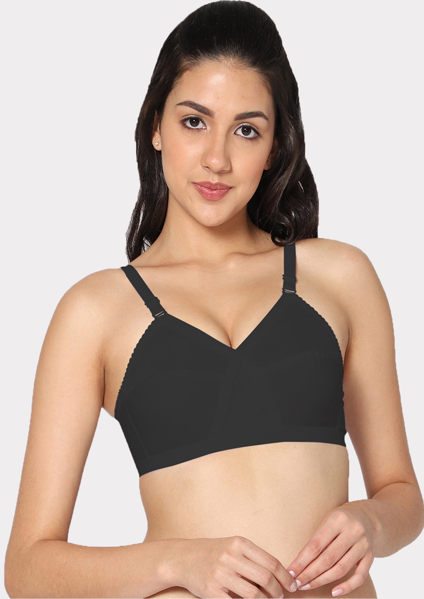 Buy online Black Cotton Sports Bra from lingerie for Women by