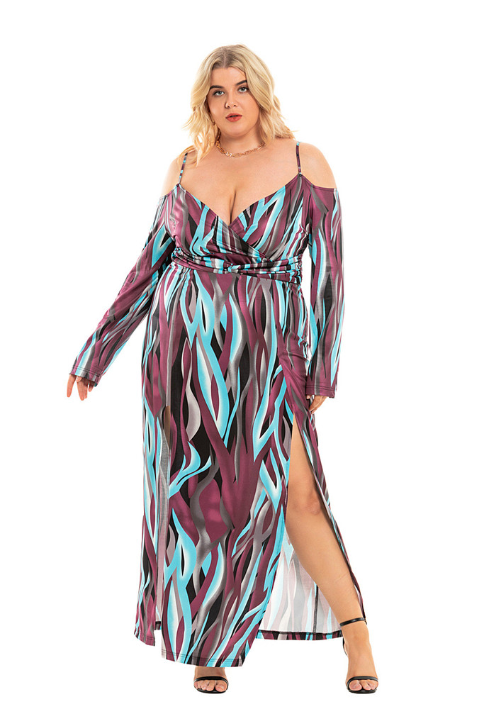 Abstract Pattern Plus Size Dress