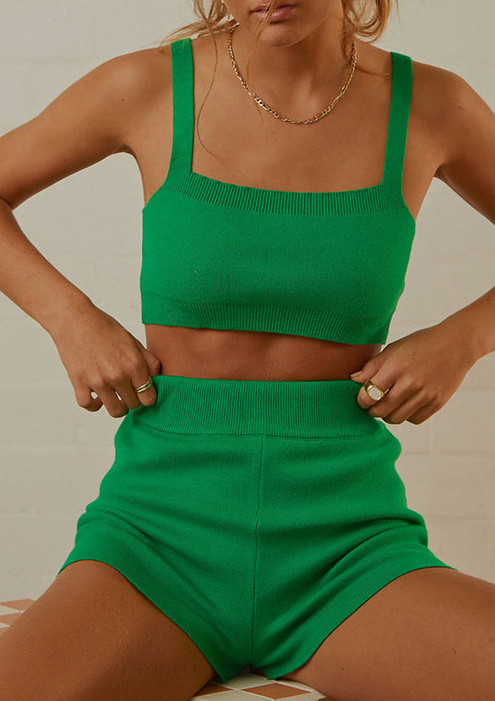 Solid Green Fitted Co-ord Set