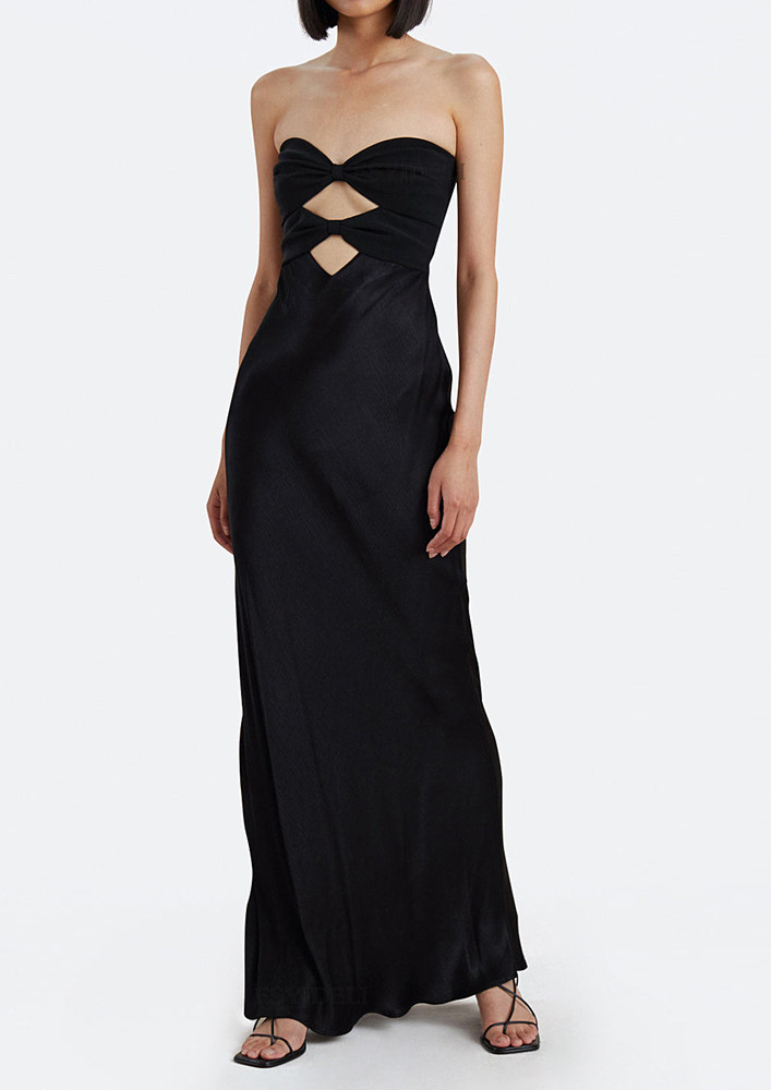 Black Geometric Cut-out Detail Dress
