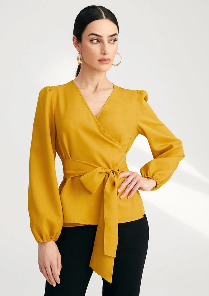 Taggd Casual Solid Women Yellow Top- Tag-sep-22-220