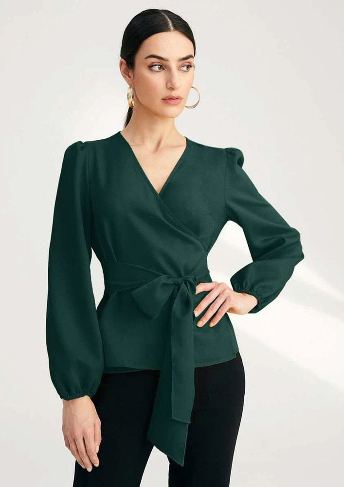 Taggd Casual Solid Women Green Top- Tag-sep-22-221