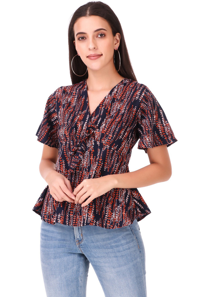 Taggd Casual Printed Women Multicolor Top- Tag-sep-22-399