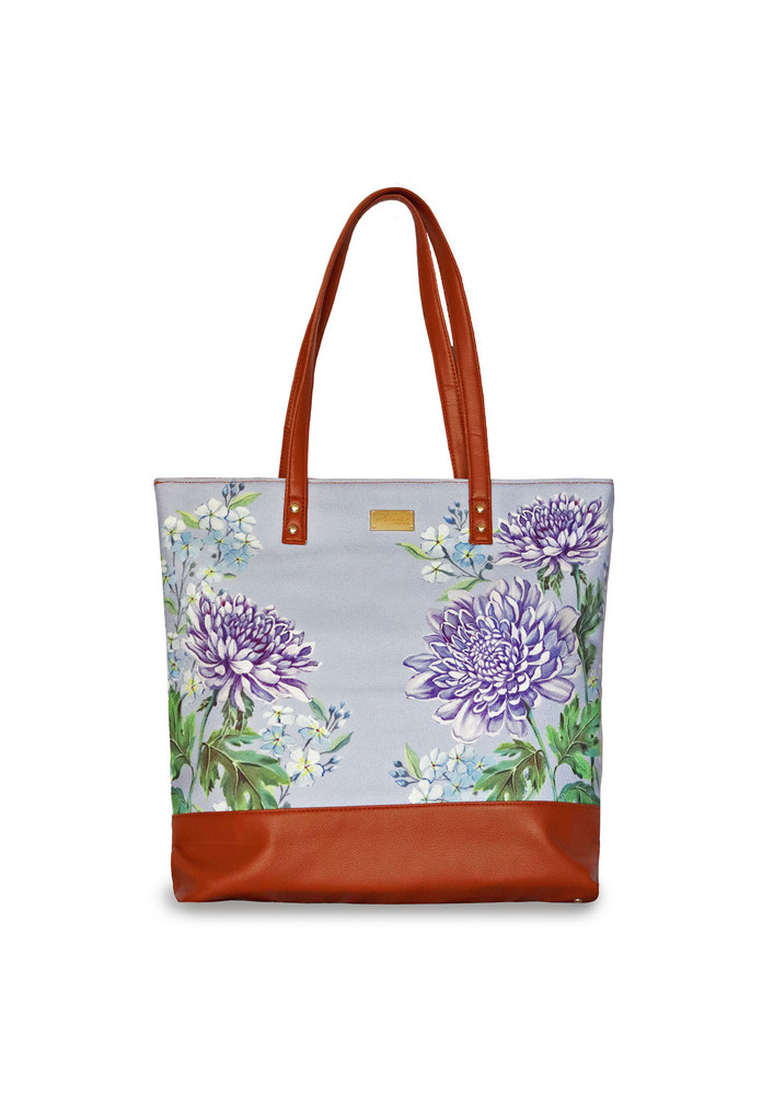 Strokes by Namrata Mehta Chrysanthemums Tote Bag For Women