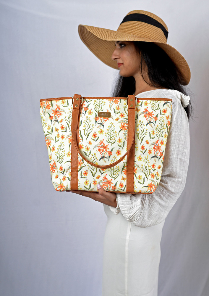 Strokes by Namrata Mehta Summer Blossoms Tote Bag For Women