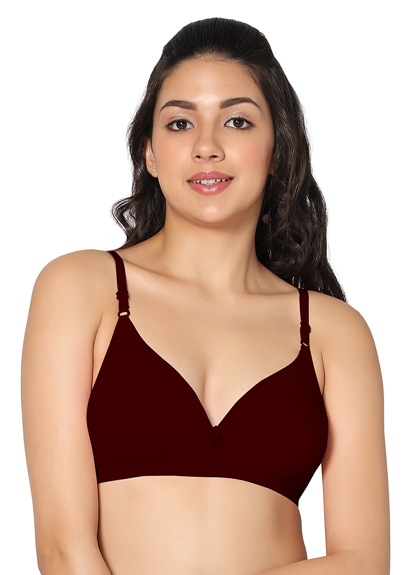 Buy TULIE (B) MAROON solid color full-coverage T Shirt bra for Women Online  in India