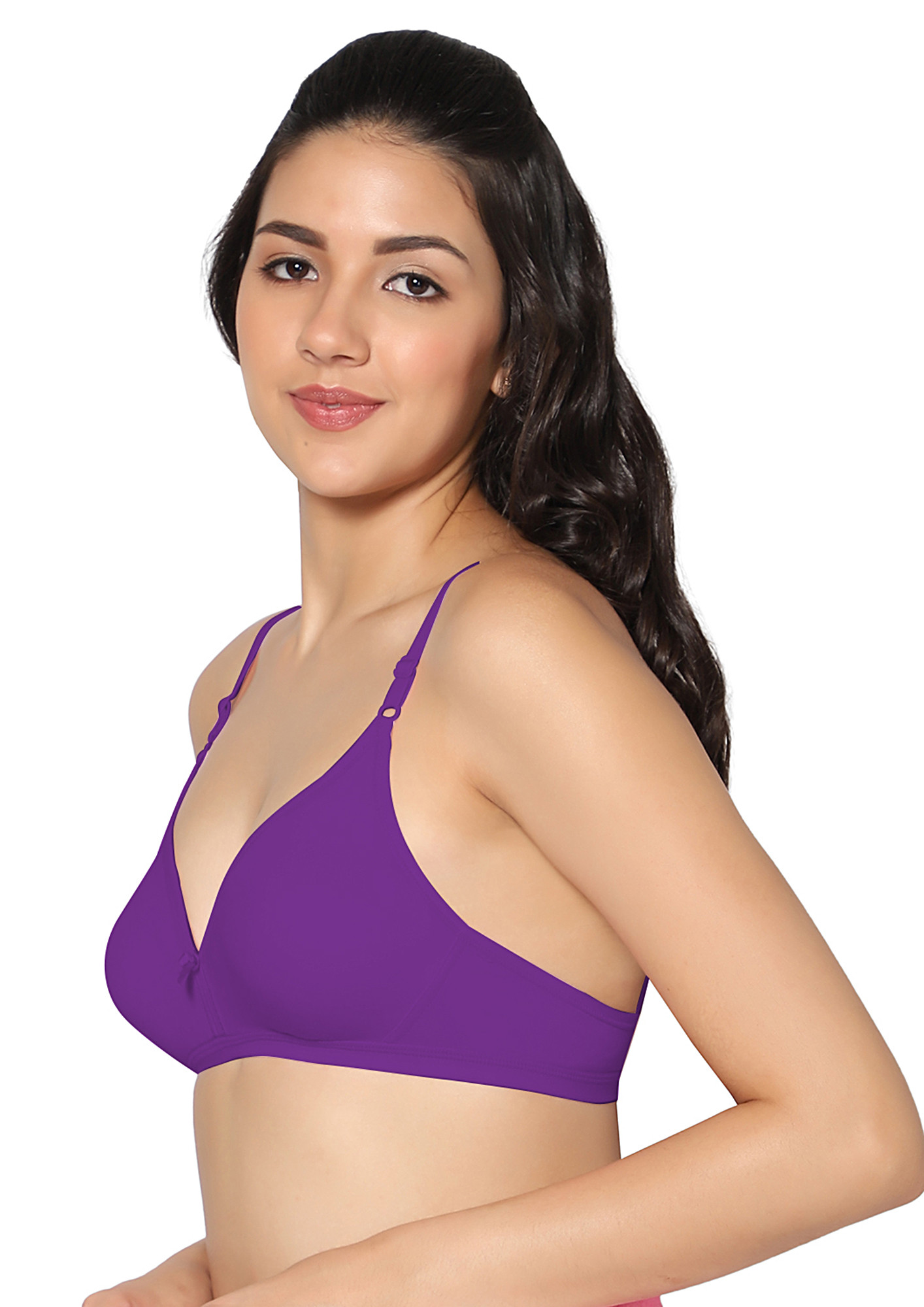 Buy TULIE (B) PURPLE solid color full-coverage T Shirt bra for Women Online  in India