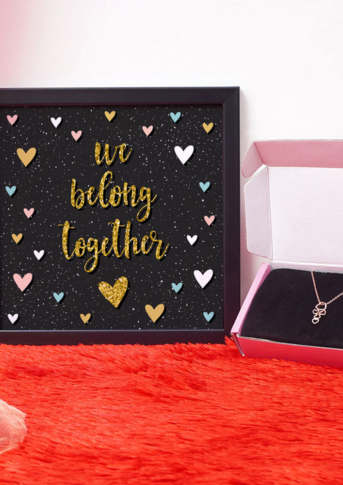 Be Long Together Valentine Gift Set | Valentine's Day Gifts For Girlfriend | Valentine Gift For Wife | Pendant For Girl/women | Photo Frame (8x8 Inches)