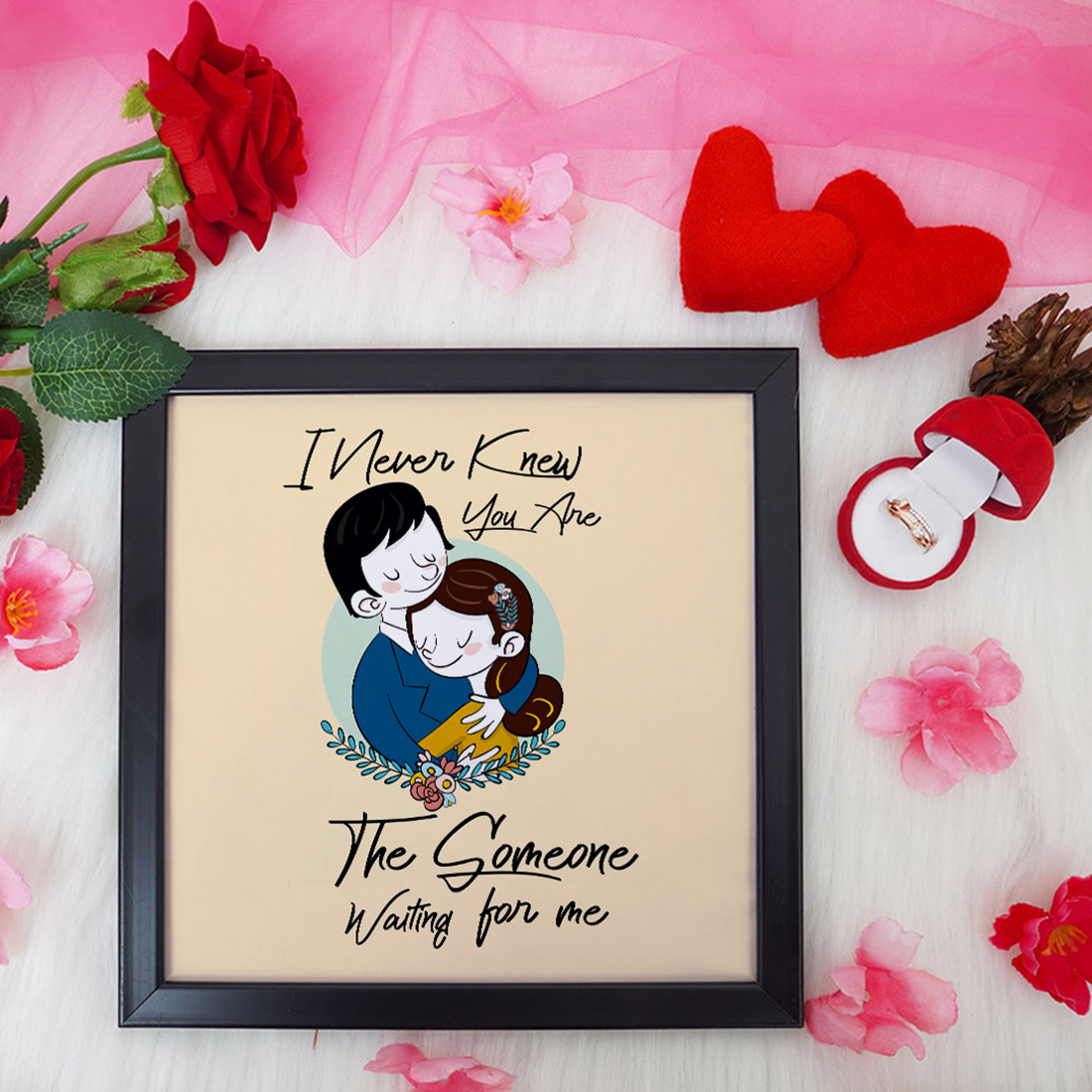 I Never Know Valentine Gift Set | Valentine's Day Gifts for Girlfriend | Valentine Gift for Wife | Ring for Women/Girl | Photo Frame (8x8 Inches)