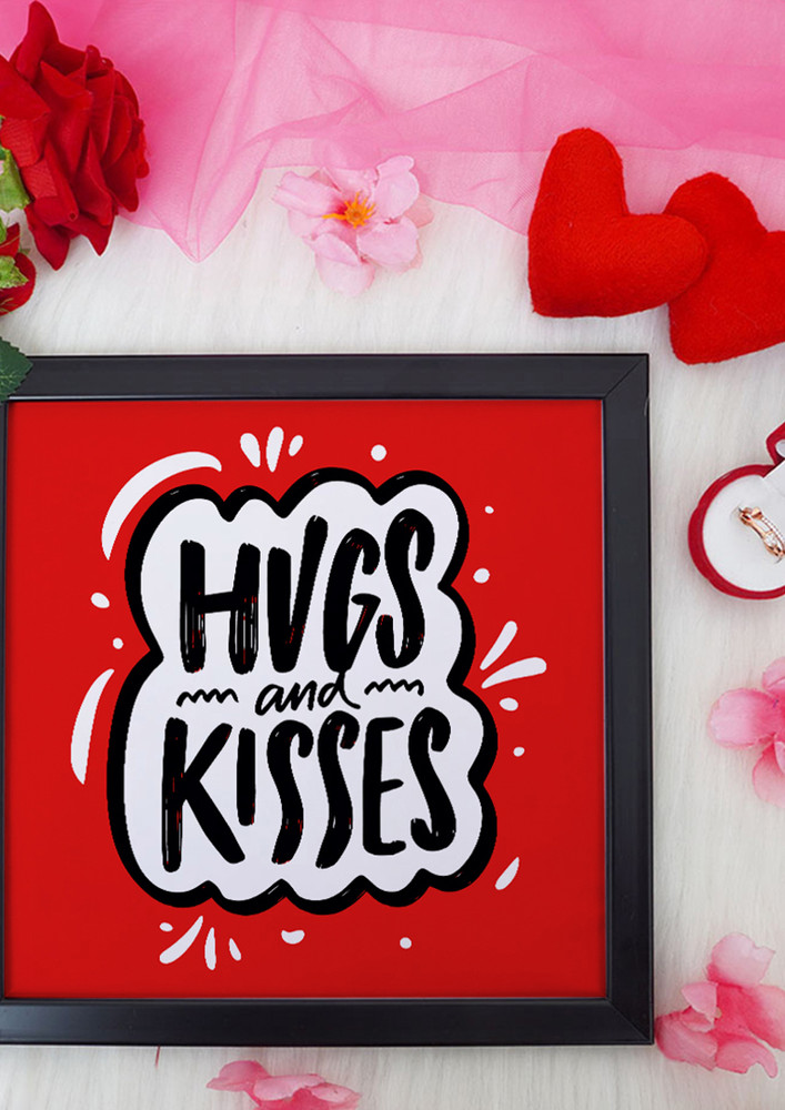 Hugs And Kisses Valentine Gift Set | Valentine's Day Gifts For Girlfriend | Valentine Gift For Wife | Ring For Women/girl | Photo Frame (8x8 Inches)
