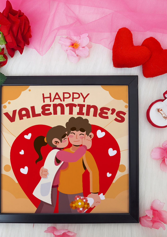 Happy Valentine's Valentine Gift Set | Valentine's Day Gifts For Girlfriend | Valentine Gift For Wife | Ring For Women/girl | Photo Frame (8x8 Inches)