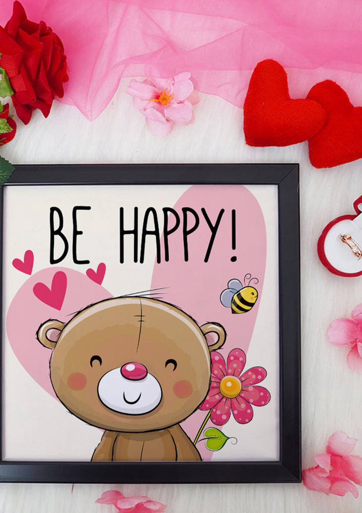 Be Happy Valentine Gift Set | Valentine's Day Gifts For Girlfriend | Valentine Gift For Wife | Ring For Women/girl | Photo Frame (8x8 Inches)