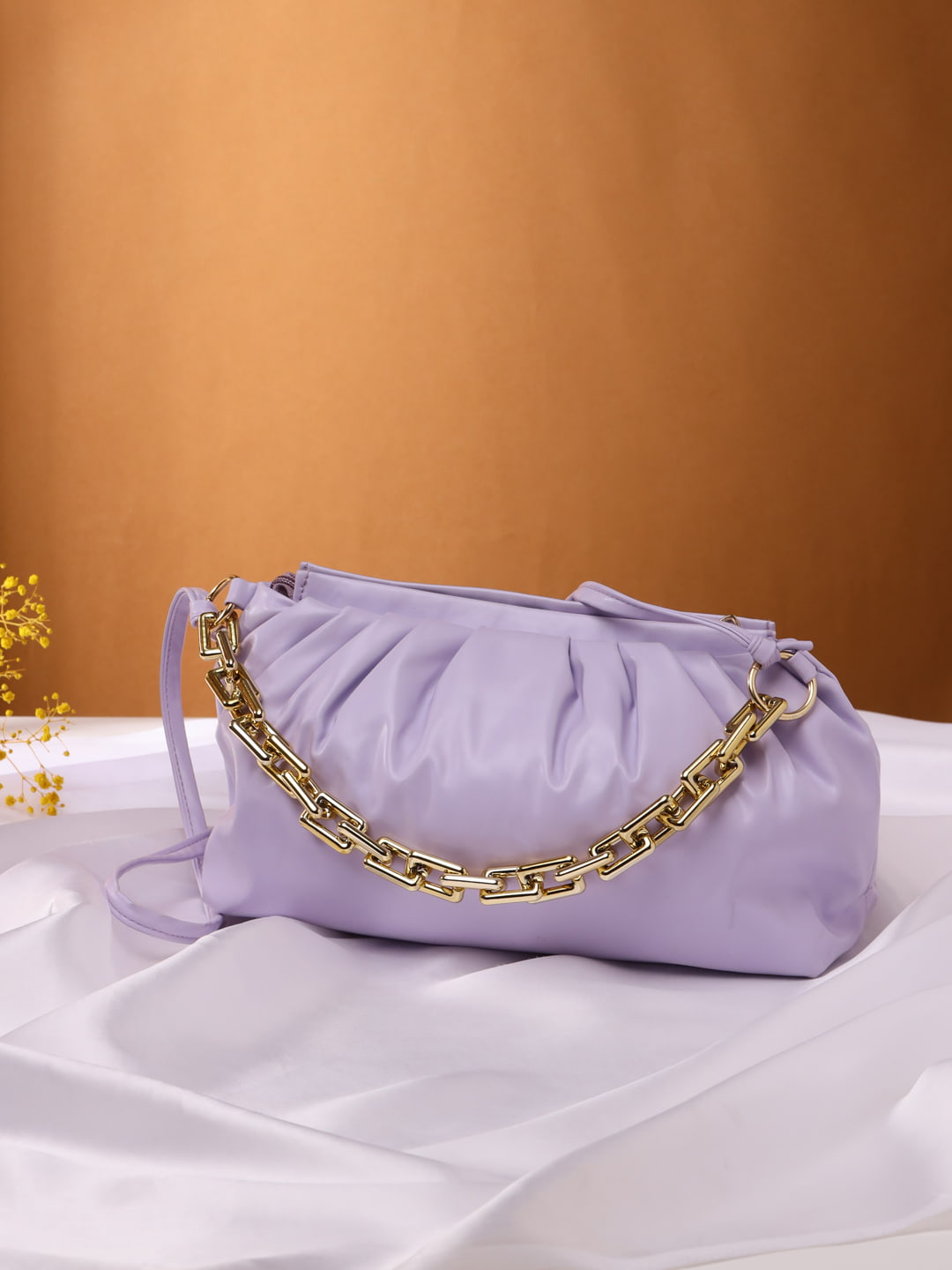 Viraasi Lilac Color PU Structured Handheld Bag