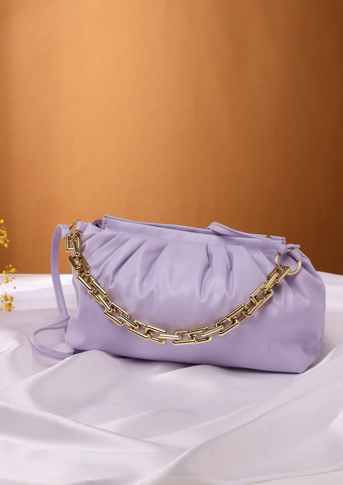 Viraasi Lilac Color PU Structured Handheld Bag