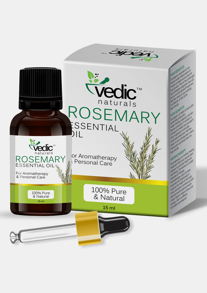Vedic Naturals Rosemary Essential Oil For Aromatherapy & Personal care 100% Natural & Pure 