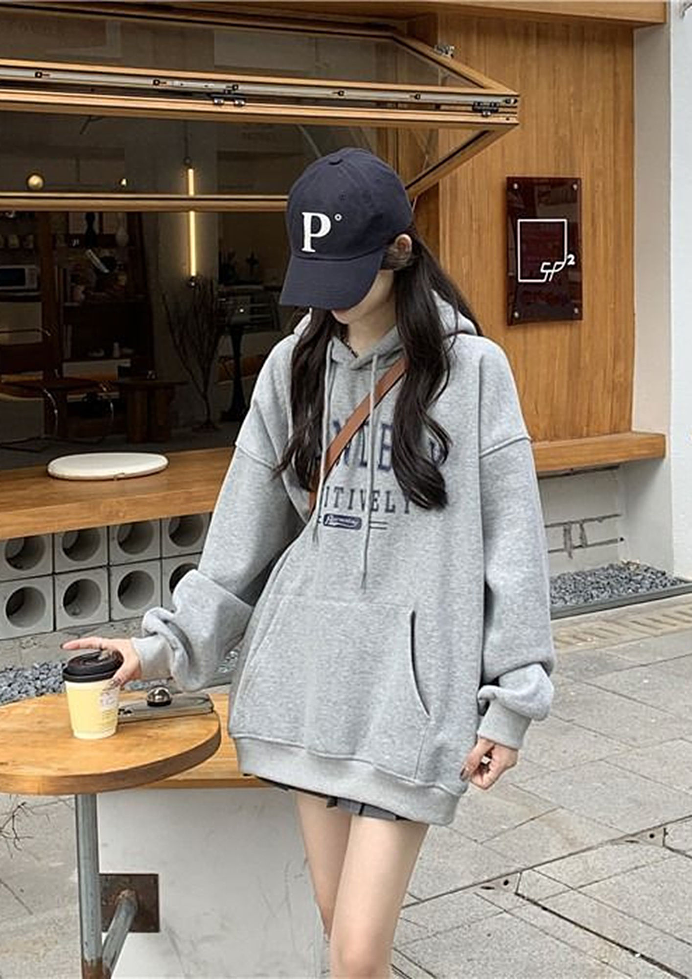 Lettering Loose Fit Hoodie