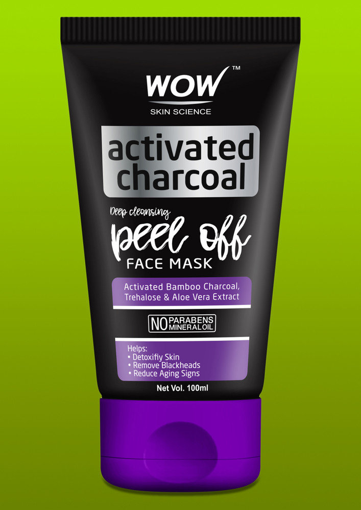 WOW Skin Science Activated Charcoal Face Mask - Peel Off - No Parabens & Mineral Oils (100mL)