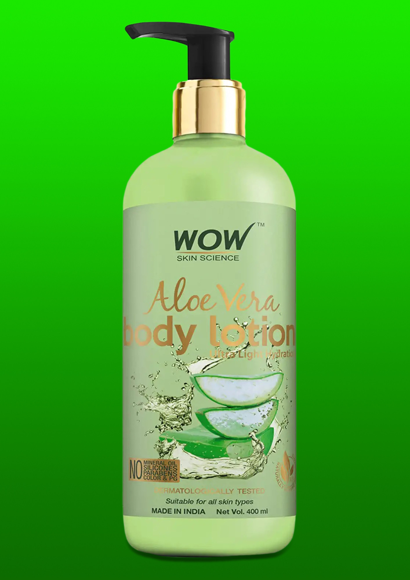 WOW Skin Science Aloe Vera Body Lotion - Ultra Light Hydration - 300 mL