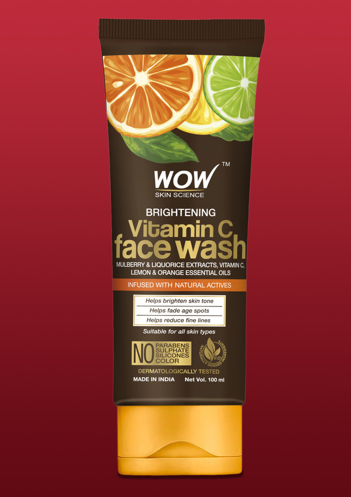 Wow Skin Science Brightening Vitamin C Face Wash - No Parabens, Sulphate, Silicones & Color - Pack Of 2 - Net Vol 200ml