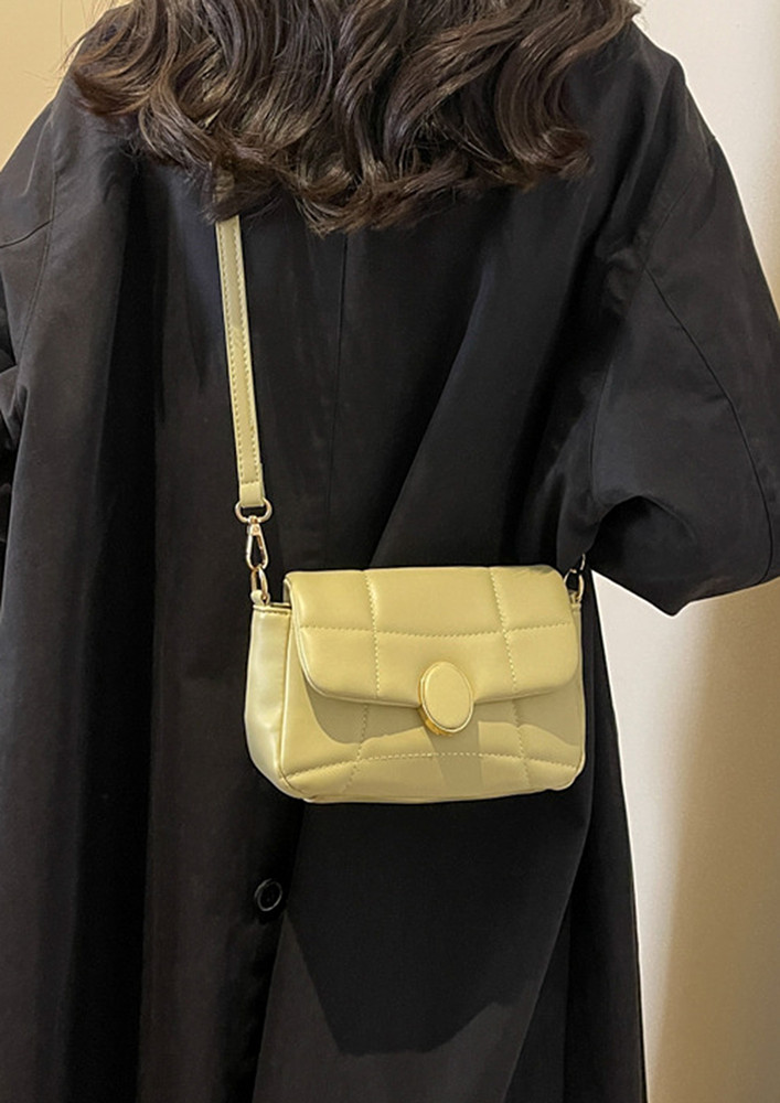 QUILTED YELLOW SLING BAG