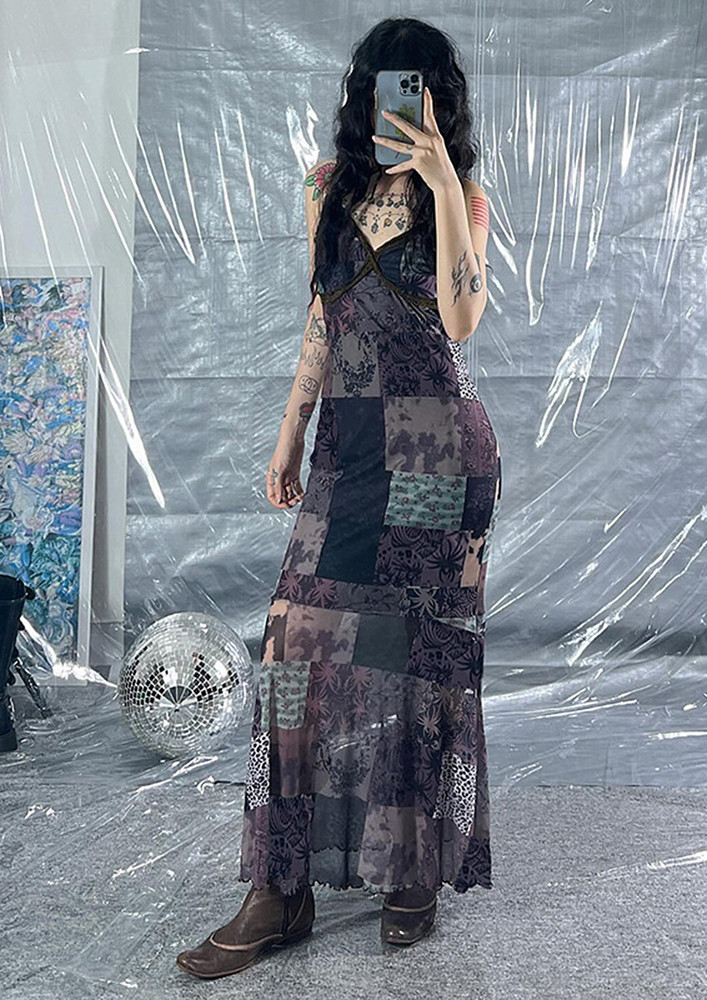 Printed Y2k Fishtail Silhouette Dress