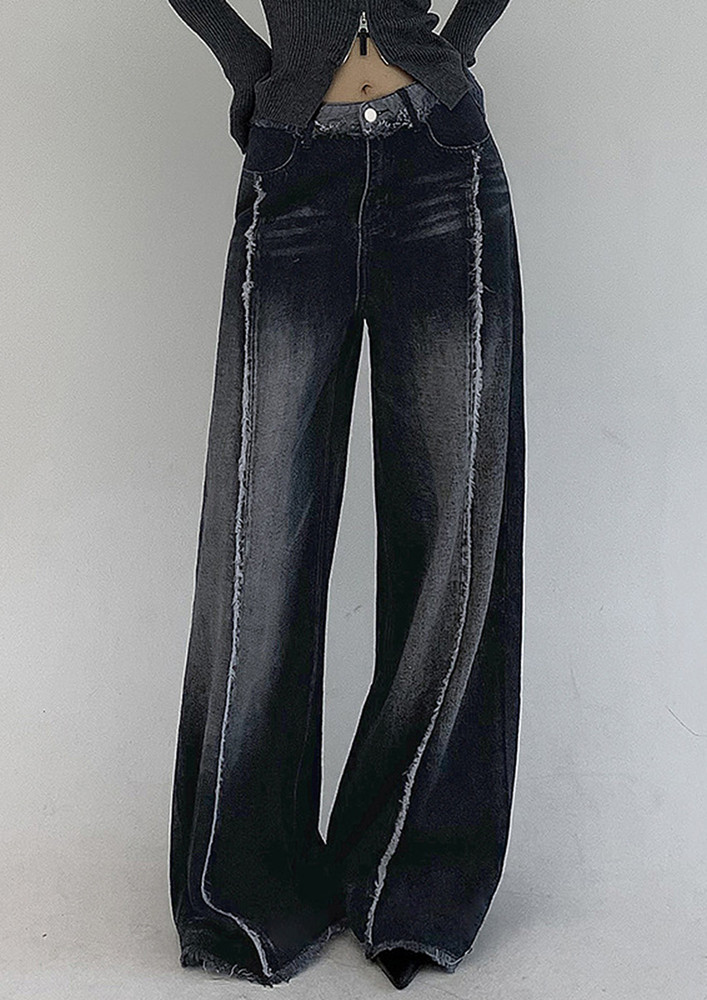 MID-WAISTED GRADIENT BLUE FLARE JEANS