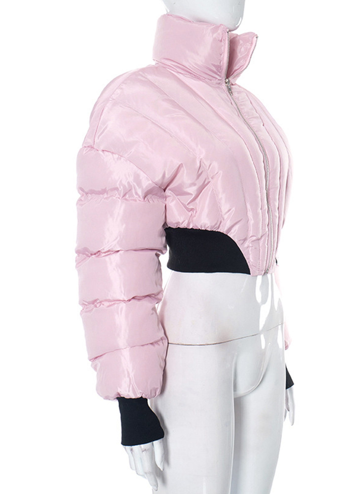 ERL Gradient Checker Hooded Puffer Coat in Pink | FWRD