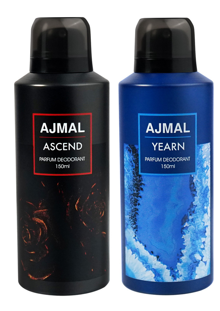 Ajmal Yearn and Ascend Deodorant Perfume 150ML Each Long Lasting Spray Party Wear Gift For Men and Women Online Exclusive