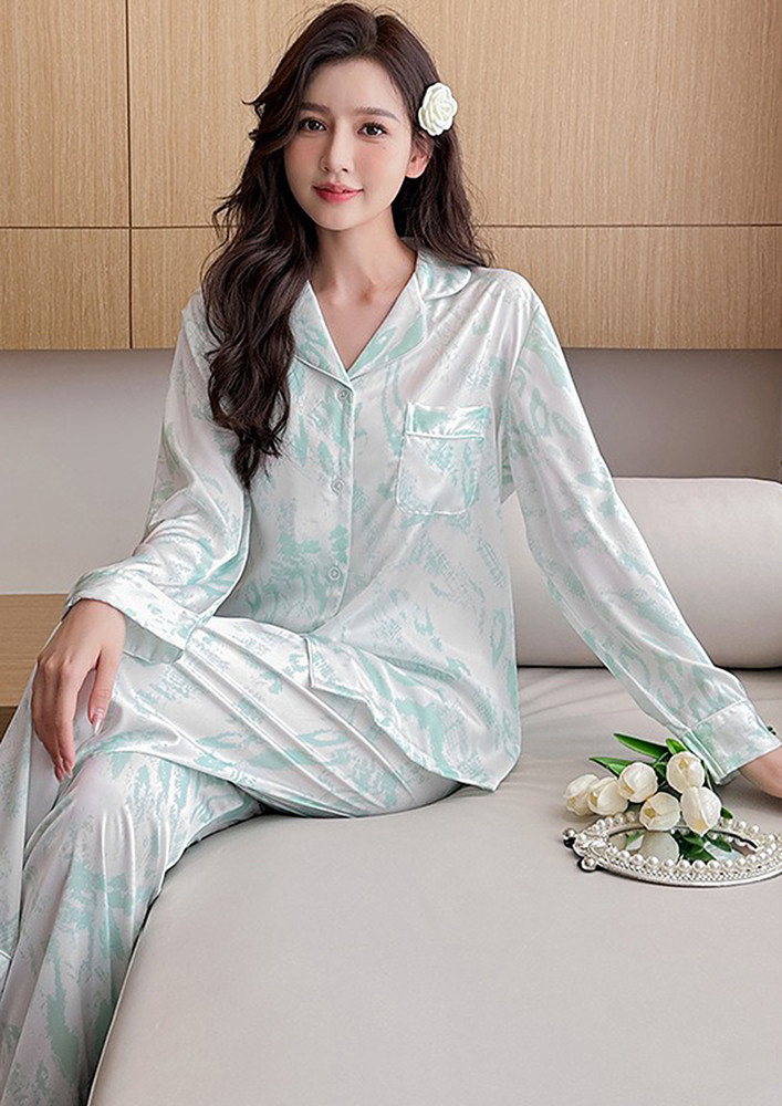 White Printed Comfy Pyjama Set