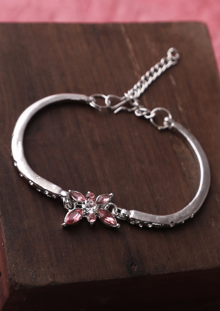 Zaffrecollections Rodium Plated Valentine Butterfly Bracelet Gift For Girlfriend