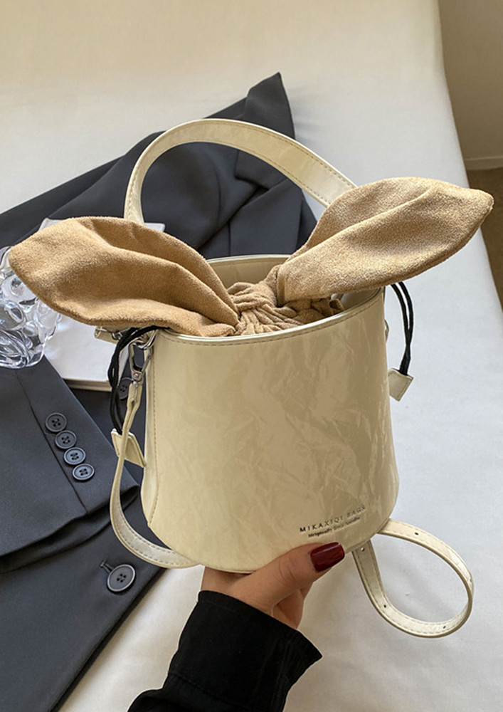 OFF-WHITE TIE-UP KNOT POUCH BUCKET BAG