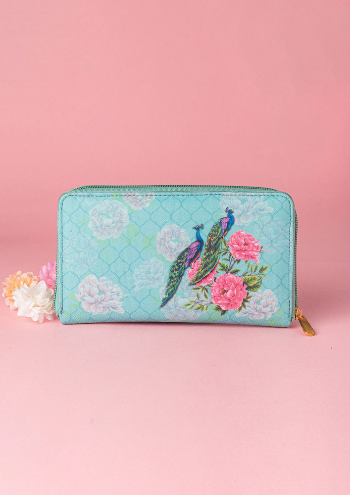 Strokes by Namrata Mehta Peacock And Peonies Wallet