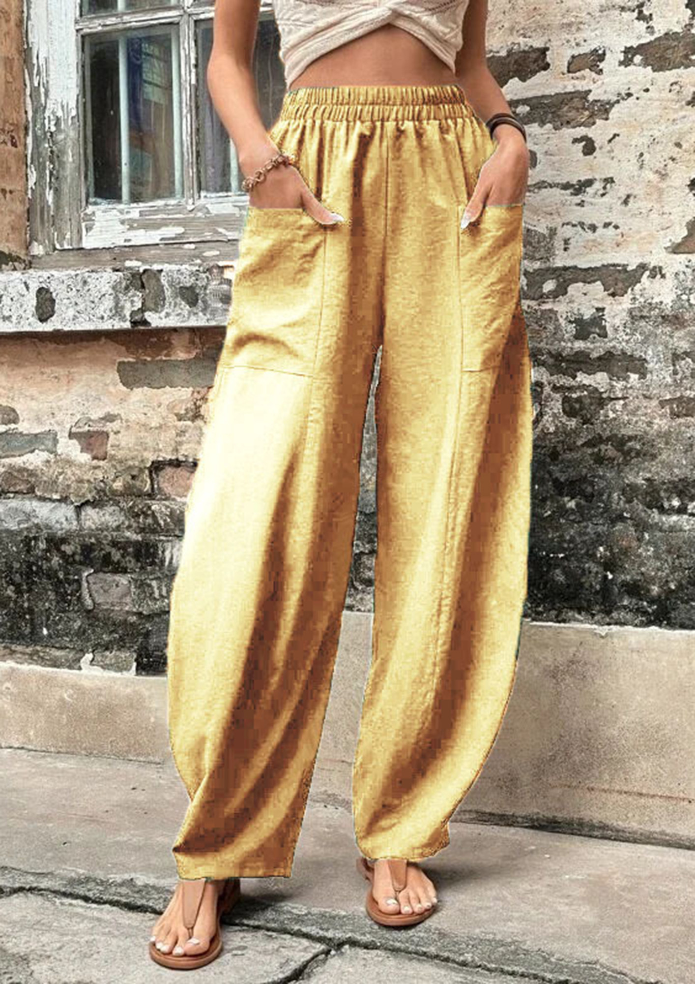 Buy Mustard Yellow Trousers  Pants for Women by AJIO Online  Ajiocom