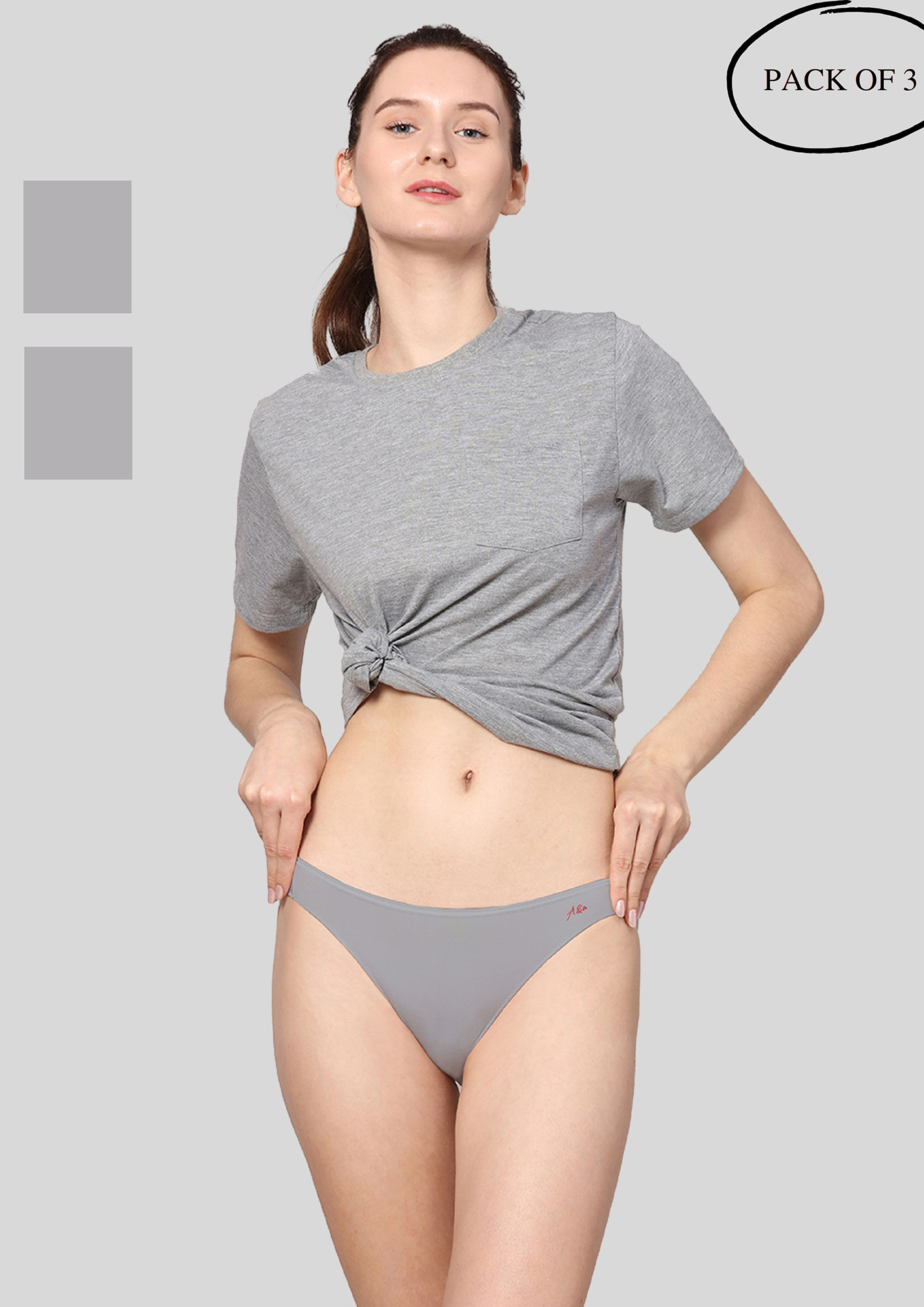 Buy AshleyandAlvis Anti Bacterial, Bamboo MicroModal, Premium Panty, Women  BIKINI brief, No Itching, 2X Moisture Wicking Daily use Underwear, Odour  Free, (Color-GREY-GREY-GREY) (PACK OF 3) for Women Online in India
