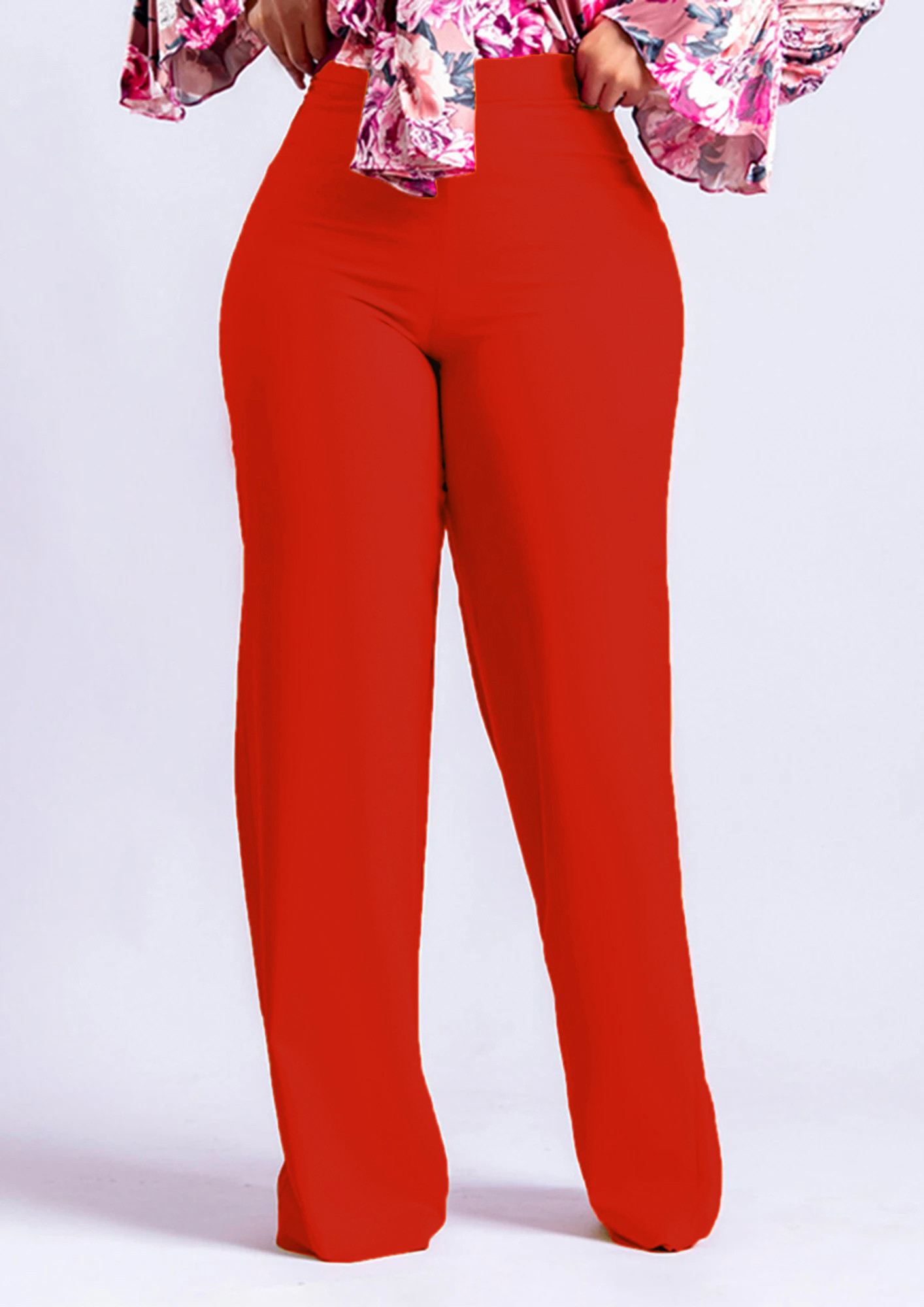 Missguided  High Waist Wide Leg Trousers Red  Outfit pantalon rojo Moda  rojo Combinar colores ropa