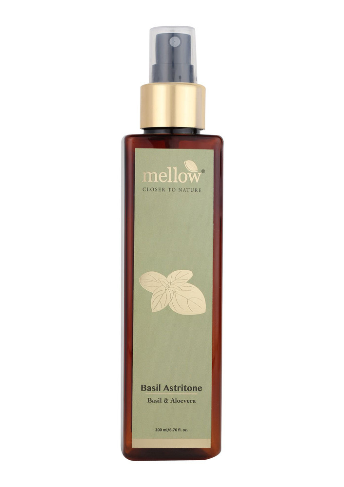Mellow Basil Astritone with Basil, Aloe Vera and Rose Petals for Oily and Acne Prone Skin-BASIL200