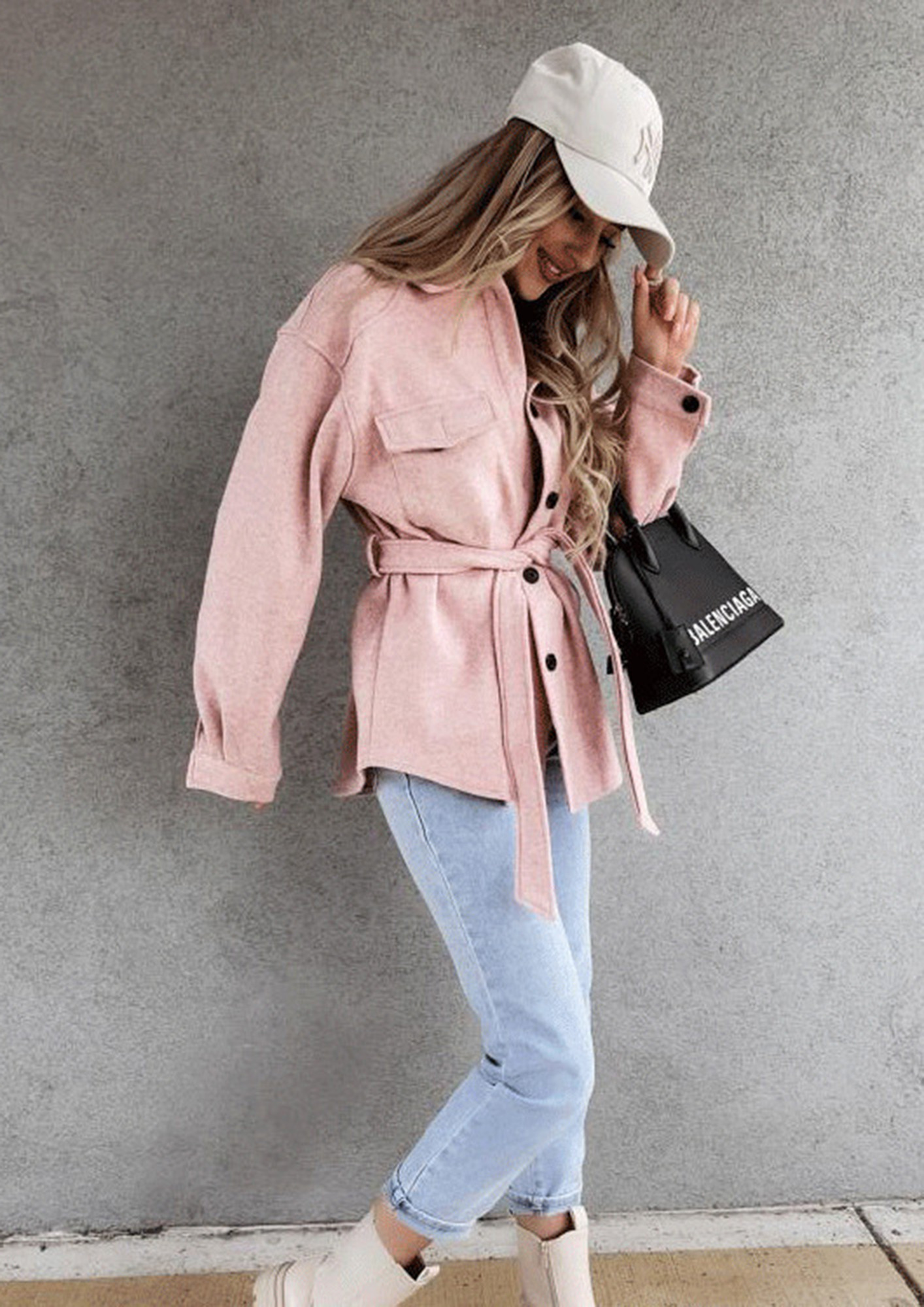 WOOLENS OUT NOW PINK COAT