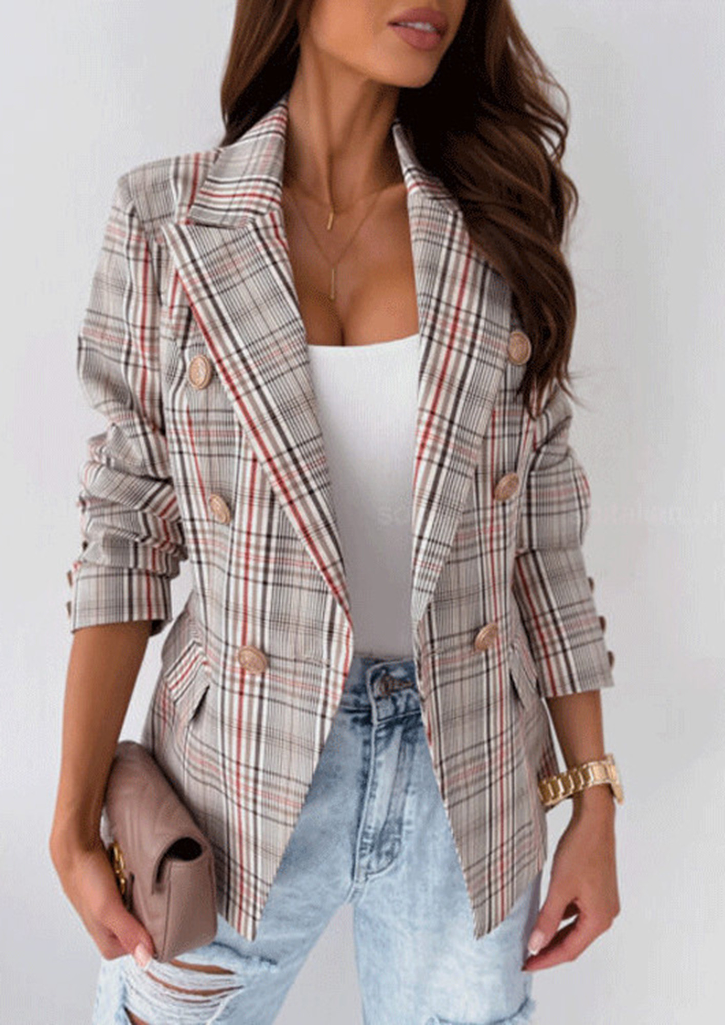 PLAID THE WINTER GAME RED CHECK JACKET