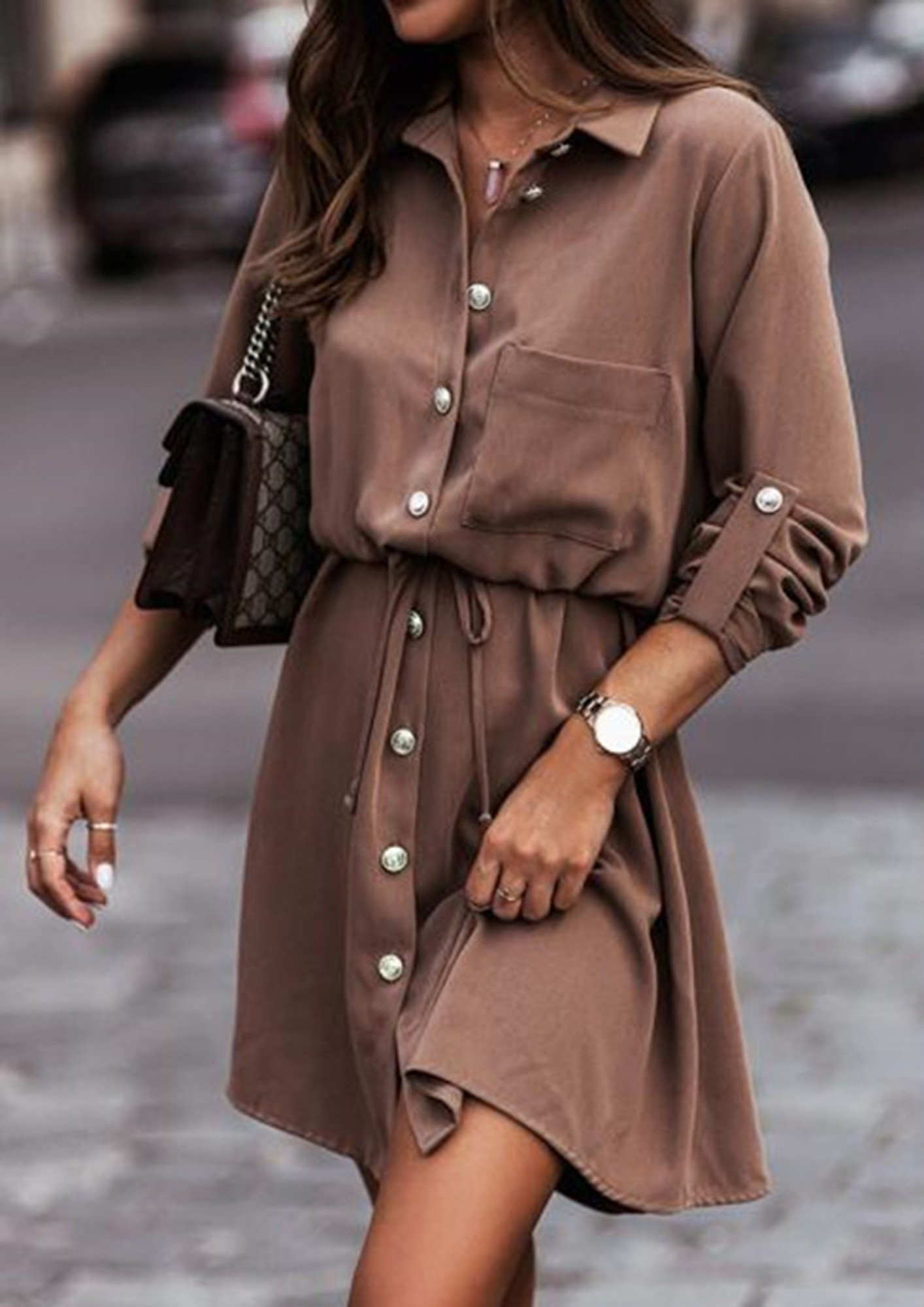 OUT ON THE WINTER DAYS COFFEE SLEEVE DRESS