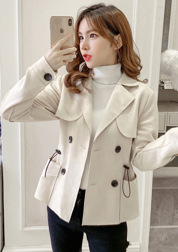 Casual Time Apricot Overcoat