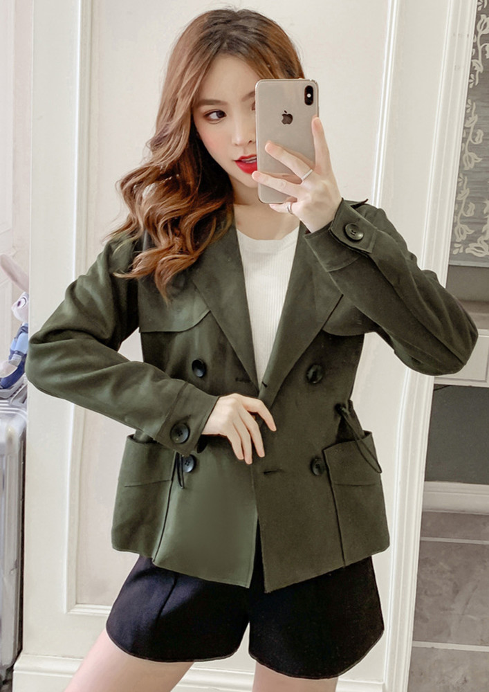 Casual Time Green Overcoat