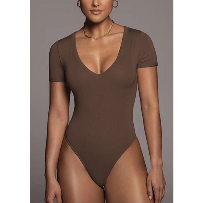 Buy CURVED-V NECK BLACK BODYSUIT for Women Online in India